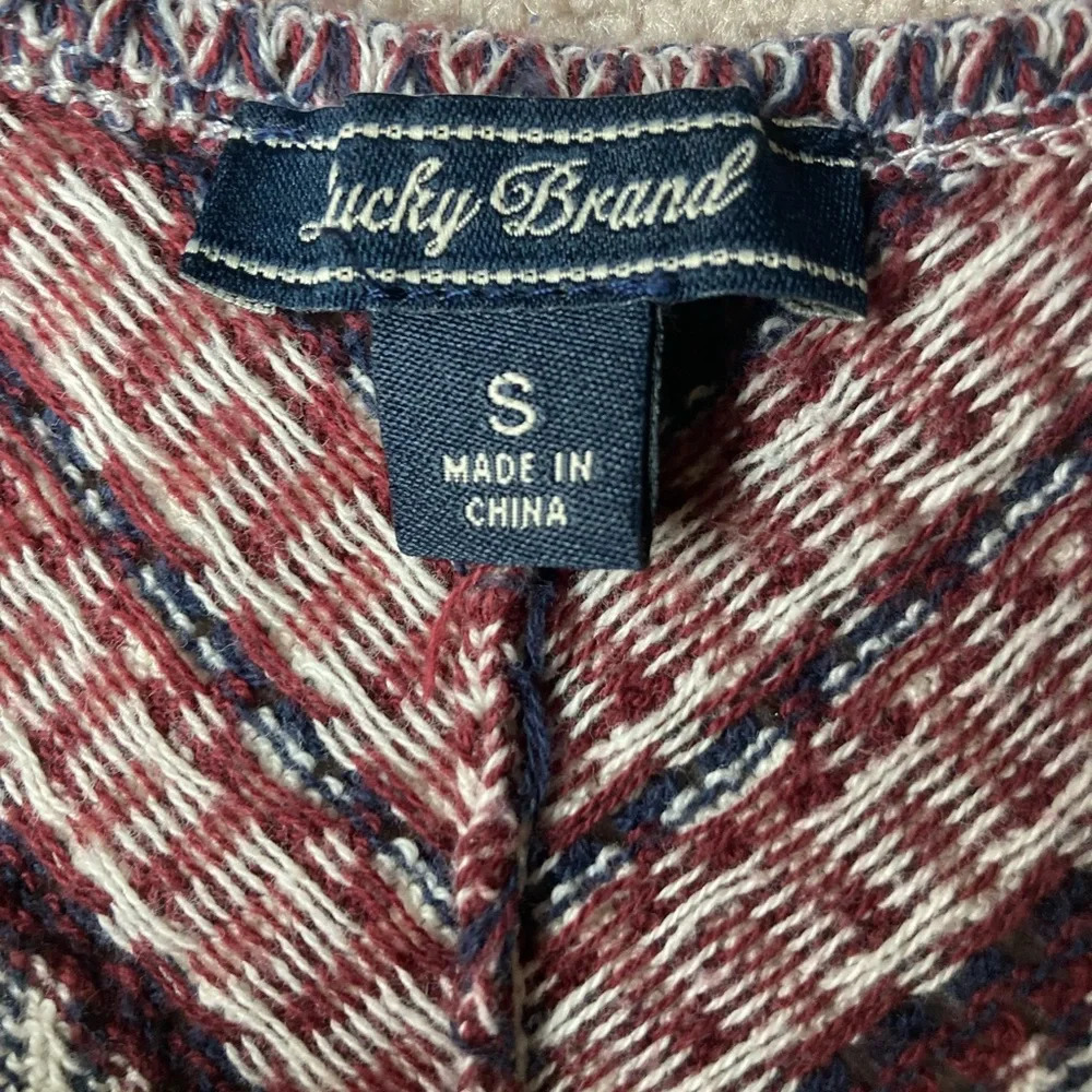 Lucky brand maroon and blue chevron pattern racer back tank top size Small - Picture 2 of 4